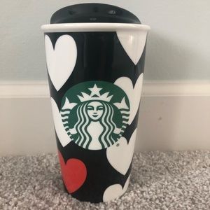 NWOT STARBUCKS RARE 2016 RED HEART CERAMIC TUMBLER
